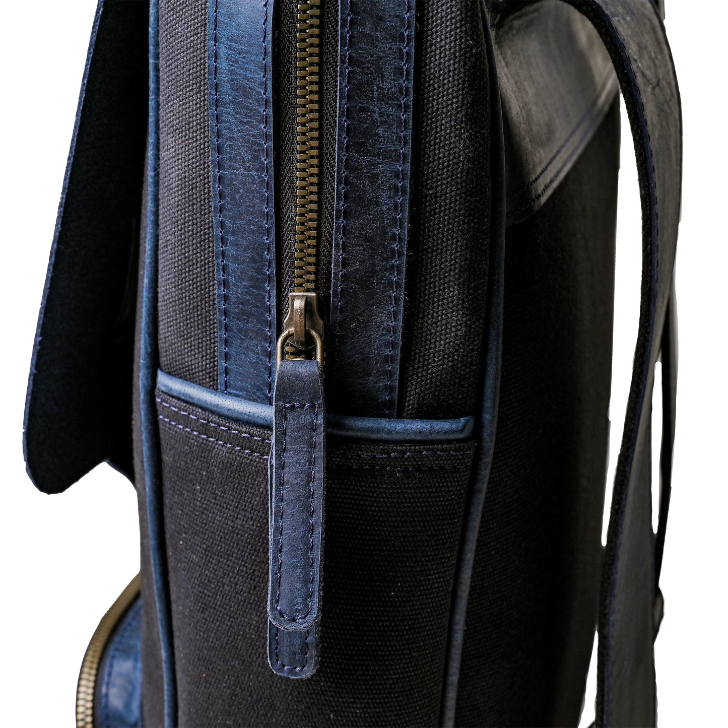 Dark Blue Leather Shoulder Bag