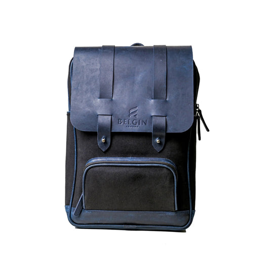 Dark Blue Leather Shoulder Bag