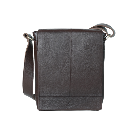 Dark Brown Leather Crossbody Bag – Unisex