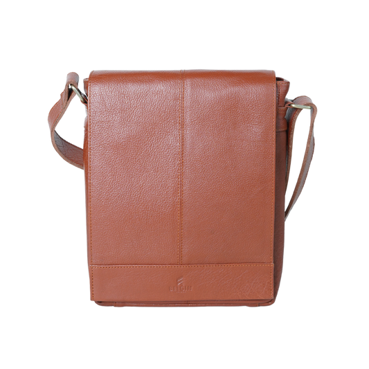 Light Brown Leather Crossbody Bag – Unisex